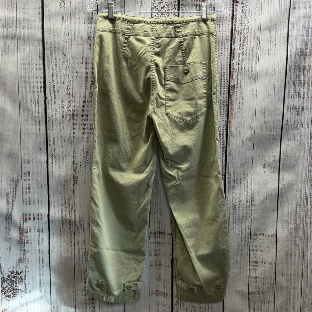 Current Elliott Light Green Button Fly Crop Cargo Pants With Button Ankle Tabs